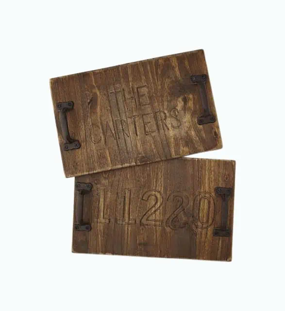 Product Image of the Personalized Rustic Serving Tray