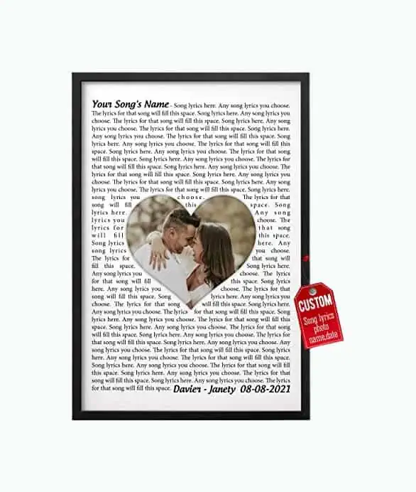 Product Image of the Personalized Song Lyrics Poster