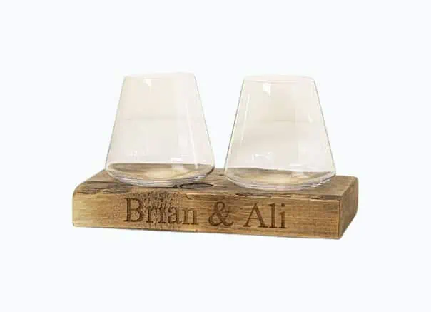 Product Image of the Personalized Spinning Wine Glass Set