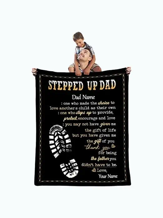 Product Image of the Personalized Stepdad Blanket