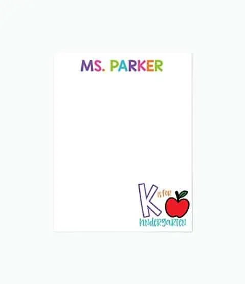 Product Image of the Personalized Teacher Notepad