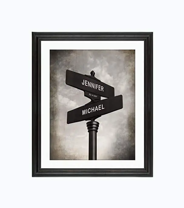 Product Image of the Personalized Unframed Crossroads Print