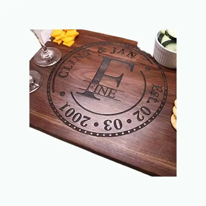Product Image of the Personalized Wedding Anniversary Cutting Board