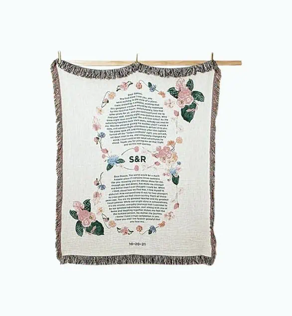 Product Image of the Personalized Wedding Vows Throw Blanket