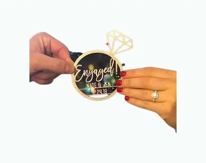 Product Image of the Personalized Wooden Engagement Ornament
