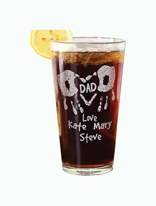 Product Image of the Personalized with Kids Names 16oz Pub Glass for Dad