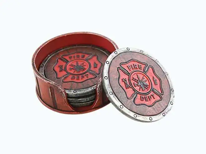 Product Image of the Pine Ridge Fire Department Set of 4 Coasters
