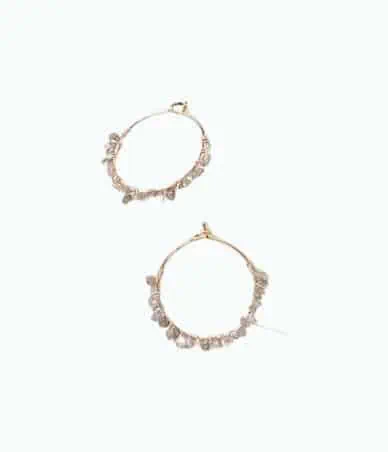 Product Image of the Pink Rough Diamond Hoop Earrings