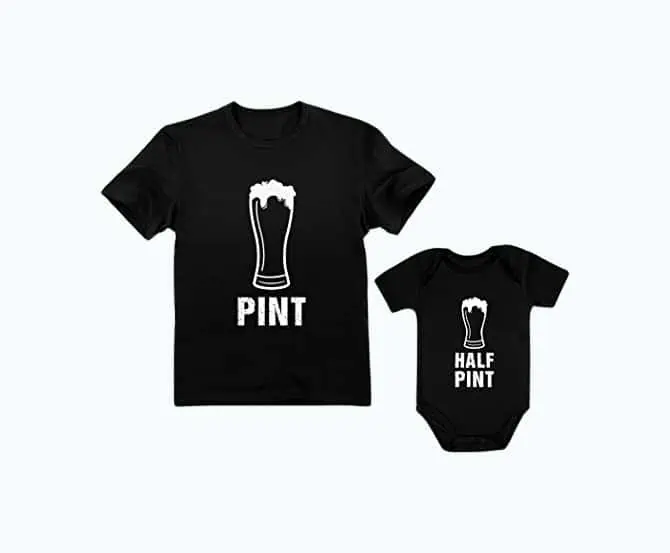 Product Image of the Pint & Half Pint Baby Bodysuit & Men's Shirt