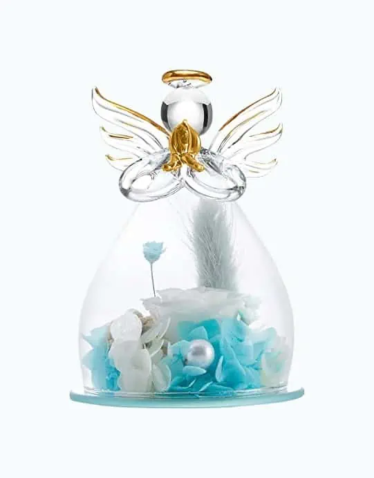 Product Image of the Preserved Rose with Angel Figurine