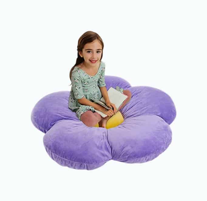 Product Image of the Purple Flower Floor Pillow Seating Cushion