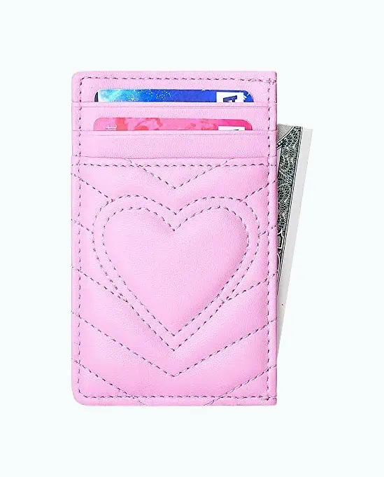 Product Image of the Quilted Leather Card Holder Wallet with RFID Blocking