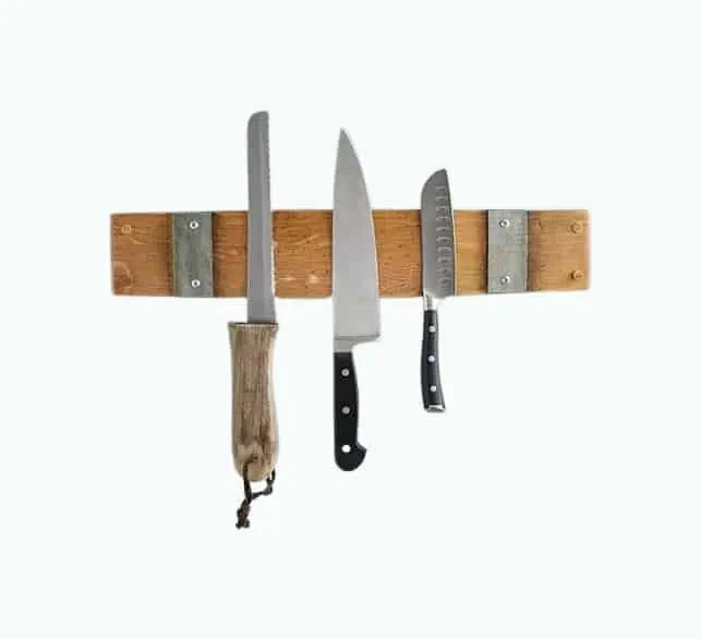 Product Image of the Reclaimed Wine Barrel Knife Rack