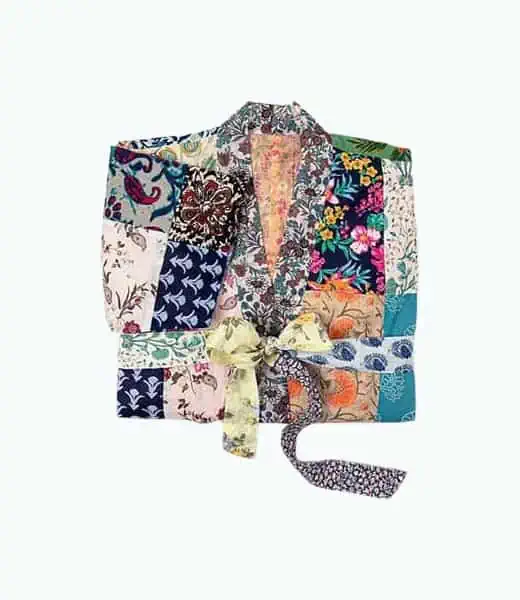 Product Image of the Repurposed Cotton Sari Robe
