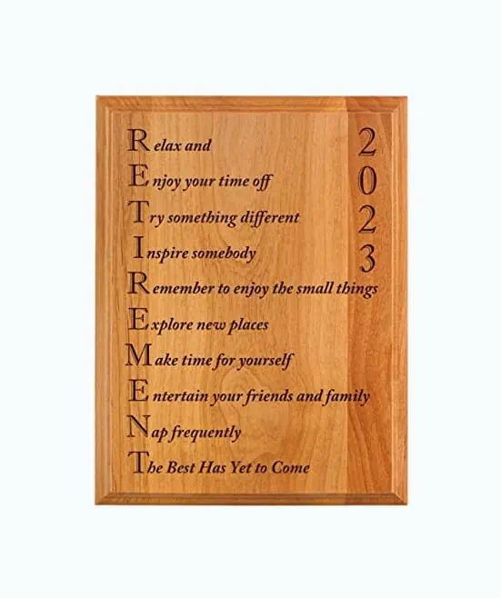 Product Image of the Retirement Poem Wood Plaque