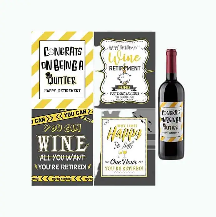 Product Image of the Retirement Wine Bottle Labels