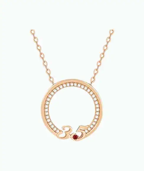 Product Image of the Rose Gold Pendant 35th Anniversary Necklace