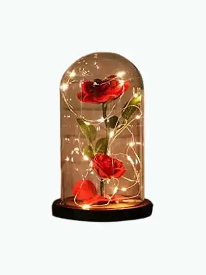 Product Image of the Rose With Fallen Petals in Glass Dome