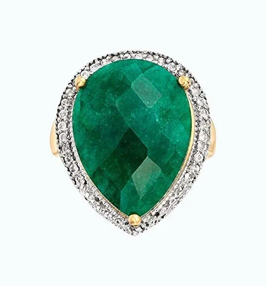 Product Image of the Ross-Simons 11.00 Carat Emerald and .40 ct. t.w. White Topaz Ring