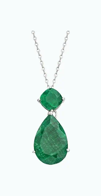 Product Image of the Ross-Simons Emerald Pear-Shaped Pendant Necklace