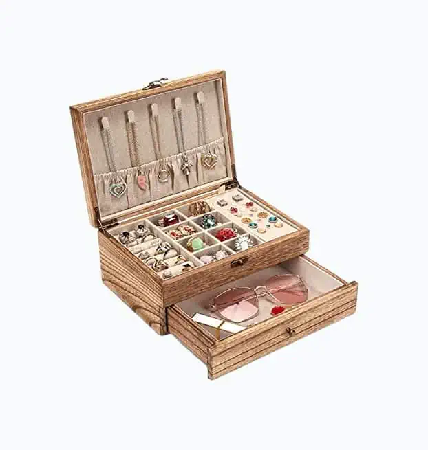 Product Image of the Rustic Wooden Jewelry Box
