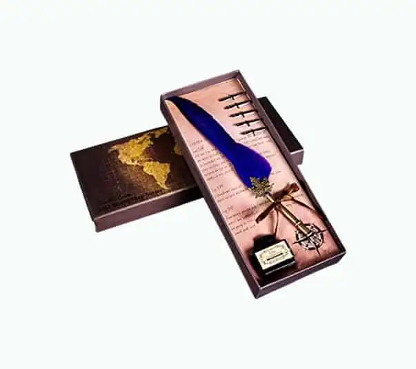 Product Image of the Sapphire Feather Pen Gift Set