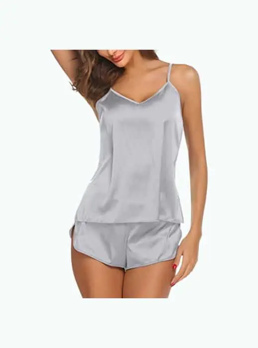 Product Image of the Satin Pajamas Shorts Set