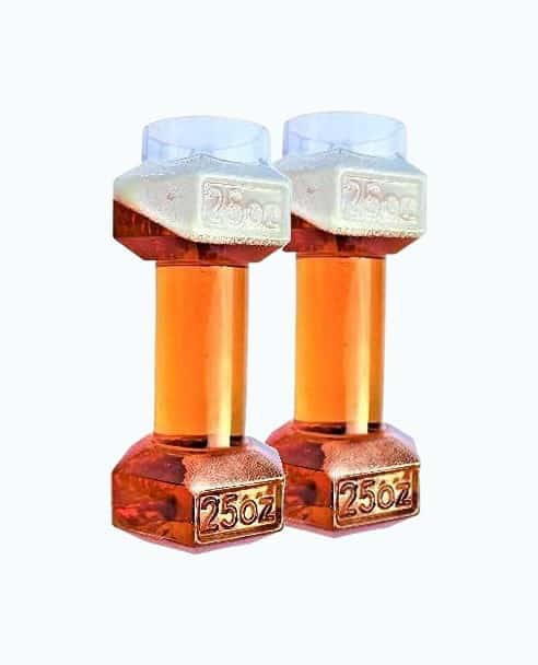 Product Image of the Set of 2, Dumbbell Beer Glasses