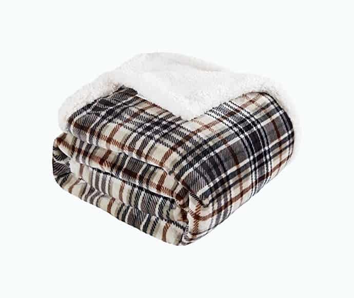 Product Image of the Sherpa Plaid Throw Blanket