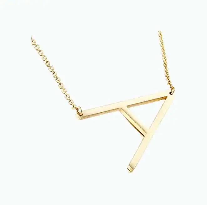 Product Image of the Sideways Initial Necklace 18K Gold Plated