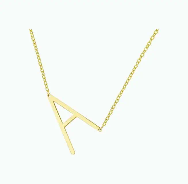 Product Image of the Sideways Large Initial Necklace 18k Gold Plated