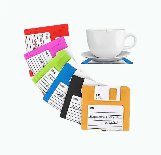 Product Image of the Silicone Floppy Disk Coaster Set