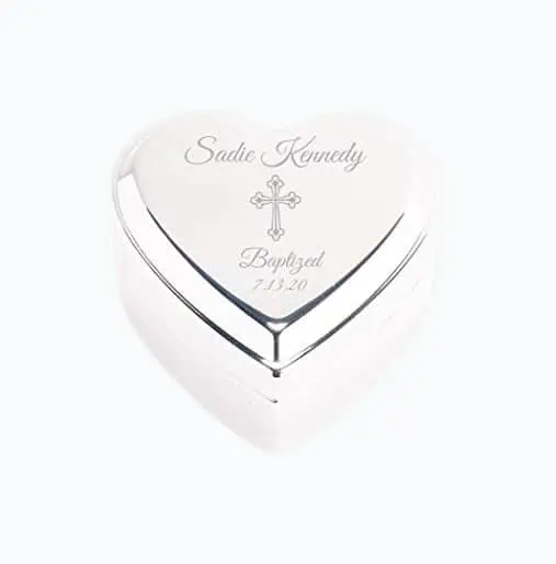 Product Image of the Silver-Plated Heart Keepsake Box