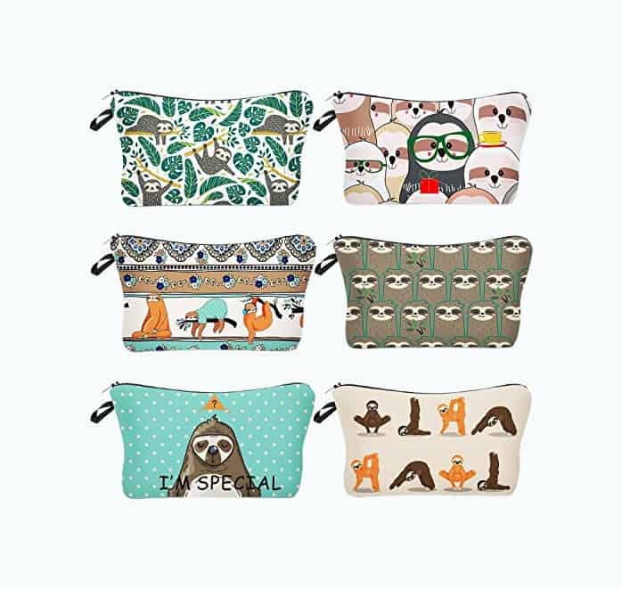 Product Image of the Six Pieces Makeup Bags Sloth Cosmetic Pouch