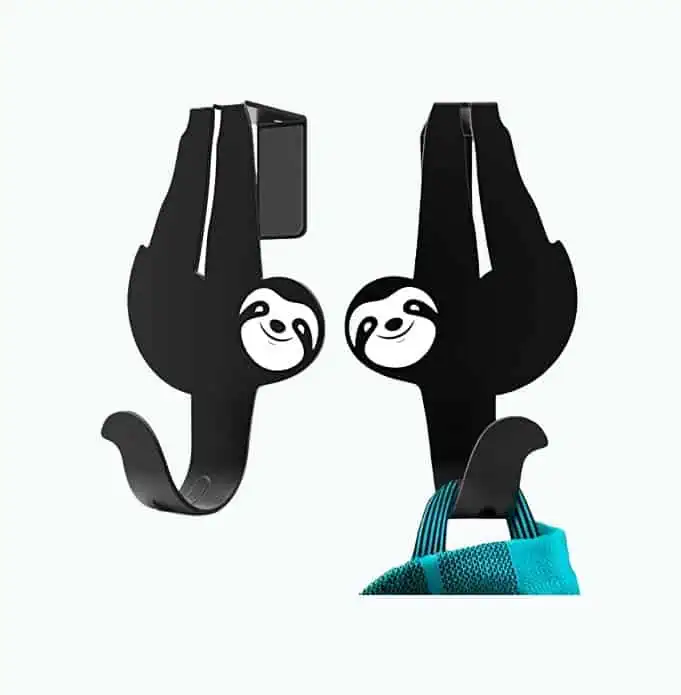 Product Image of the Sloth Over The Cabinet Door Hooks- 2 Pack