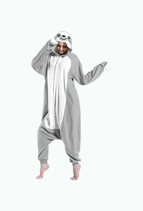 Product Image of the Sloth Pajamas- Unisex Adult Jumpsuit