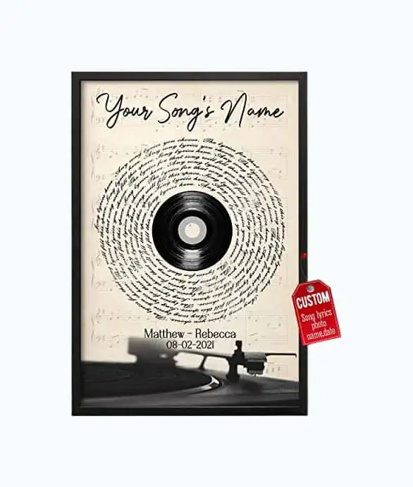 Product Image of the Song Lyrics Canvas