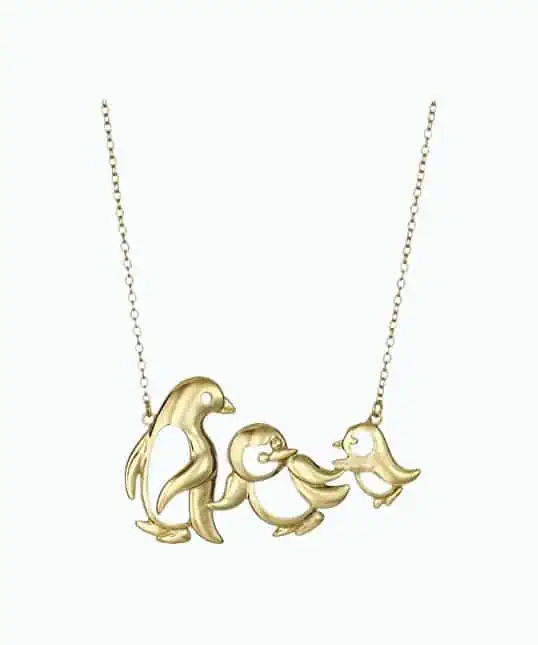 Product Image of the Sterling Silver Penguin Family Necklace