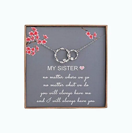 Product Image of the Sterling Silver Sister Necklace Gift