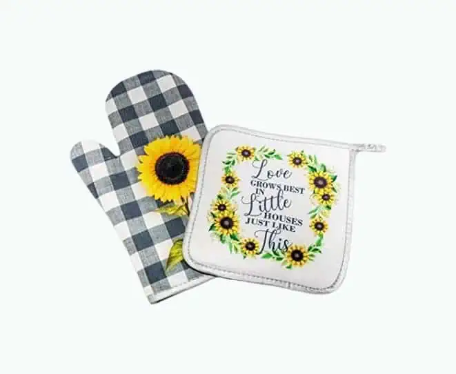 Product Image of the Sunflower Oven Mitt Set