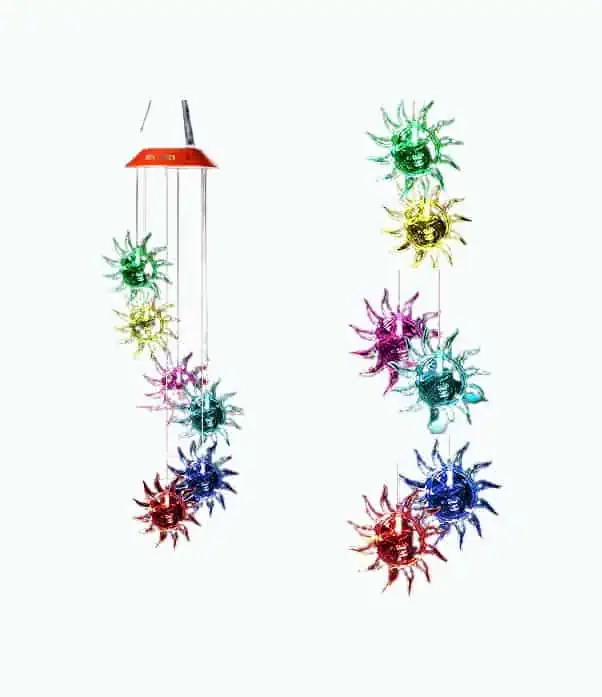 Product Image of the Sunflower Solar Wind Chimes