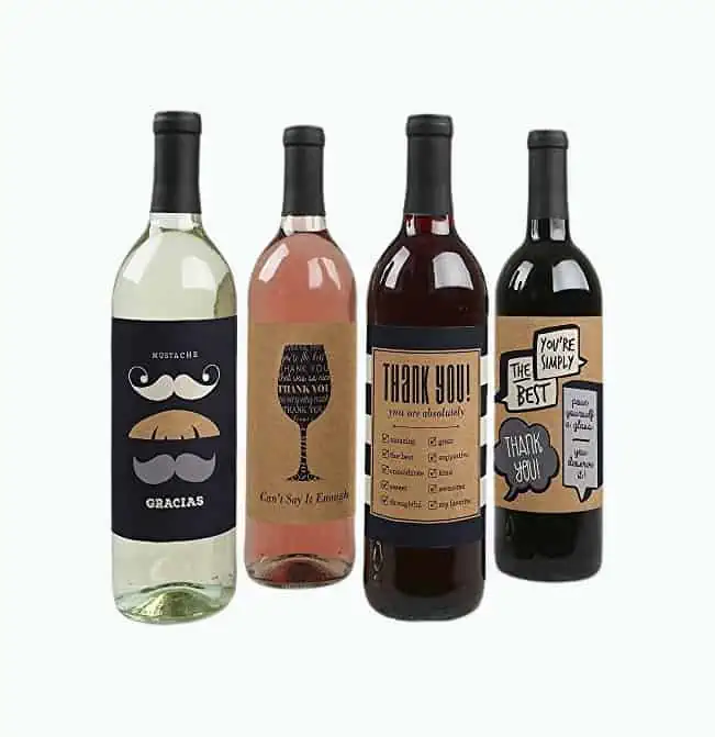 Product Image of the Thank You Wine Bottle Labels