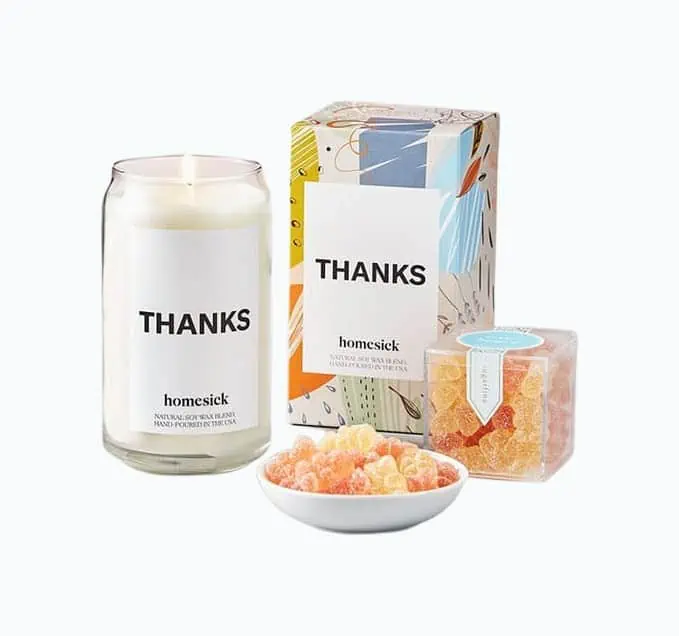 Product Image of the Thanks Candle & Gummies