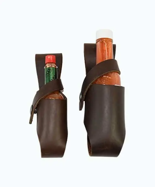 Product Image of the Thick Durable Leather Hot Sauce Holster 2-pack