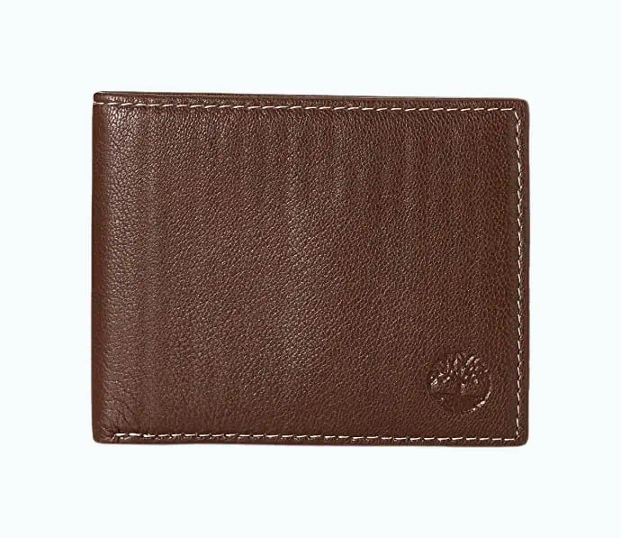 Product Image of the Timberland Men's Leather Wallet with Attached Flip Pocket