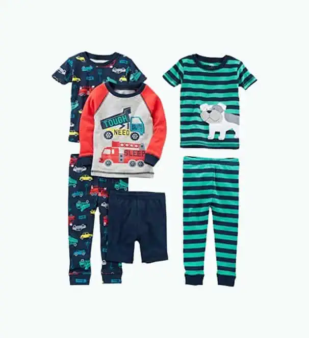Product Image of the Toddlers and Boys' 6-Piece Snug Fit Cotton Pajama Set