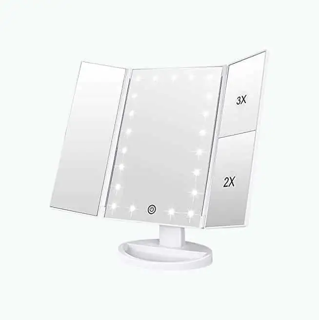 Product Image of the Trifold Vanity Mirror With LED Lights