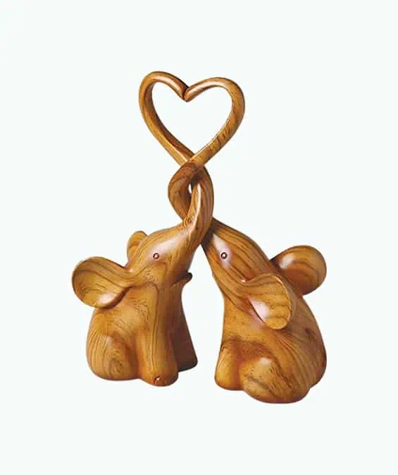 Product Image of the Two-Piece Loving Elephant Figurines