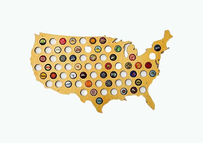 Product Image of the USA Beer Cap Map - Skyline Workshop