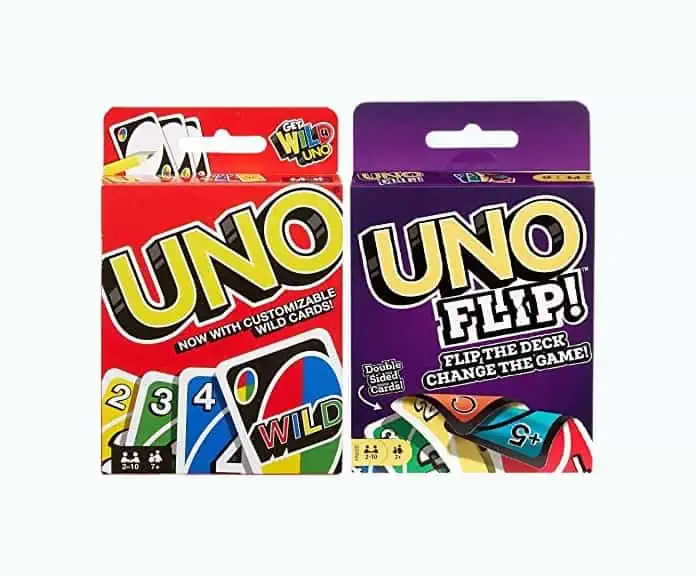 Product Image of the Uno Original and Uno Flip Card Games